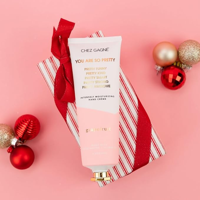 Chez Gagné Vegan Hand Cream for Dry Hands - You Are So Pretty - Grapefruit 3.4oz Non-Greasy Moisturizing Lotion - Made in California - Paraben, Sulfate & Phthalate Free - Mother's Day - Gift for Mom