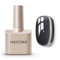 MAYCHAO 15ML Cat Eye Gel Nail Polish 1Pc Glassy Black Gel Polish with Magnet Soak off Holographic Magnetic Nail Polish for Nail Art Manicure Salon DIY at Home, 0.5 OZ
