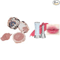 Flower Knows Little Angel Cream Blush and Swan Ballet Shine Lip Gloss Stick Set,Buildable & Blendable Dewy Makeup,Soft Long-Lasting Cute Make Up(Blush 04 Rose Ashes + Lipstick B06 Blue Ribbon)