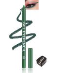 Waterline Gel Eyeliner Pencil, Green Matte Waterproof Long Lasting Cream Eye Liner Pencil with Sharpener, Hypoallergenic Highly Pigmented Precision Smudge-Proof Smooth Eyeliner Makeup Pen for Women-05