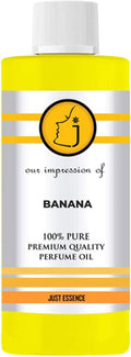 Just Essence Banana Fregrance Perfume Oil for Perfume Making, Personal Body Oil, Soap, Lotion, Candle Making & Incense | Premium Quality Undiluted & Alcohol Free | 16 Fl Oz