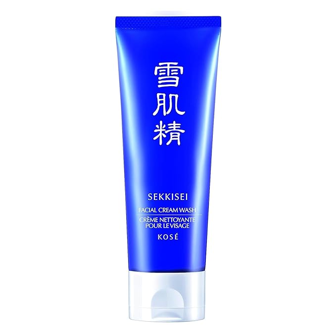 SEKKISEI Facial Cream Wash, Hydrating & Creamy Face Cleanser, Moisturizing, Gentle Foaming Formula Removes Impurities, Dead Skin Cells & Excess Oil for All Skin Types, 4.5 oz