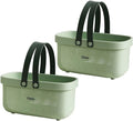 Bath Toy Storage, Plastic Storage Shower Basket with Handle for Bathroom, Health, Cosmetics, Hair Supplies and Beauty Products 2 Pack 12.4 * 6.14 * 7inch - Light Green