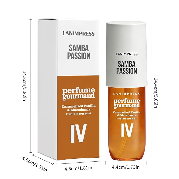 3 FL OZ No.4 Hair Mist and Body Spray for Women,Eau De Parfum, Amber Gourmet Perfume, Sweet Scent– With Notes of Roasted Macadamia Nuts,Caramel Vanilla,Coconutblossom, Travel Size Fragrance