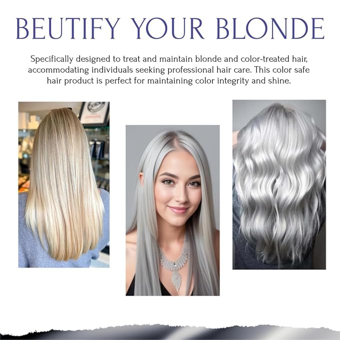 LUVI COSMETICS Silver Mask Blond Protect (8.47 fl oz/240 g) - Essential Blonde Hair Care for Glossy Hair Treatment, Superior Home Hair Treatment Solution