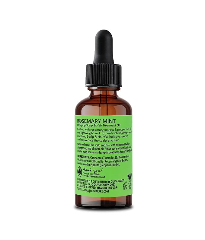 OLIVIA CARE Rosemary Oil for Hair Growth - Rosemary Oil & Mint Oil with Biotin, Fortifying Scalp and Hair Treatment to Aid Hair Growth, Made in USA.