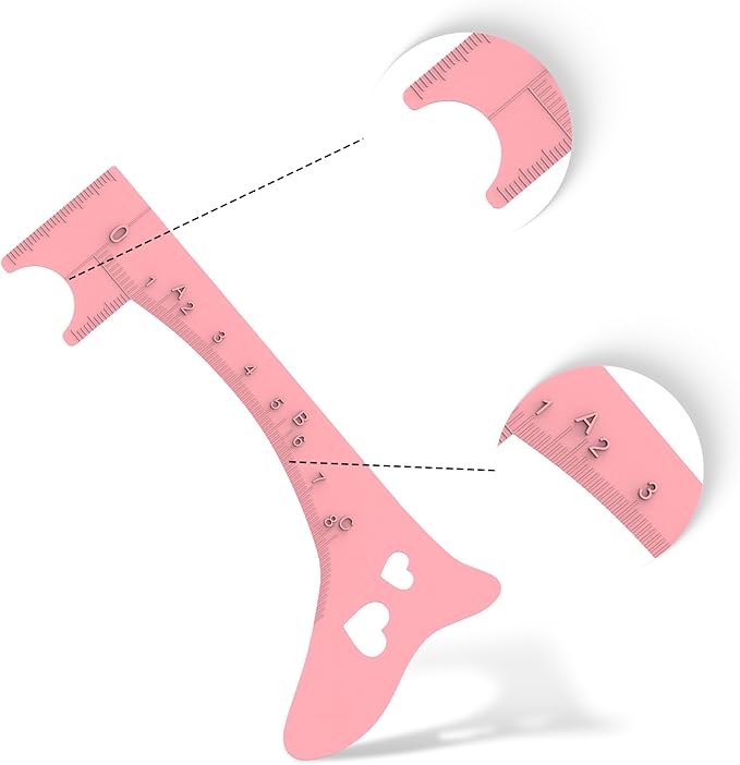 Silicone Eyebrow Stencil Ruler 4in1 Reusable Eyebrow Template for Brow Stamp Eyeliner Beginners Friendly Eye Makeup Eyelash Guide Tool (Pink)