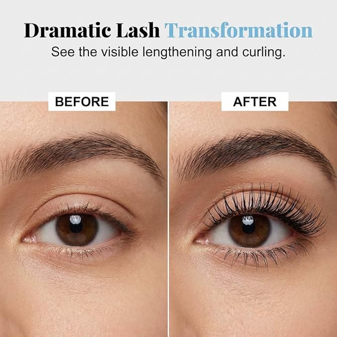 Waterproof Iron Mascara for 3D Curling, 2026 Ultra-Fine Metal Wand Tubing Mascara with Fibers, Extreme Lengthening & Volumizing, Smudge-Proof No Flaking Eyelash Extension (1pcs)