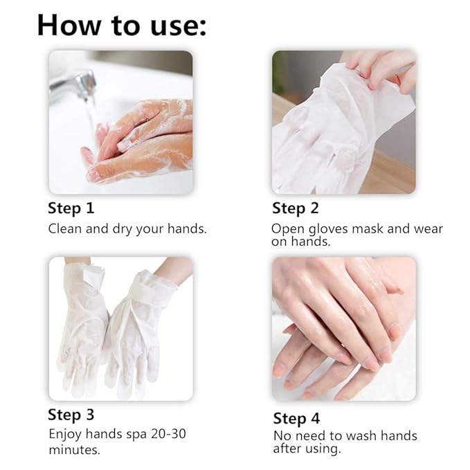 MOND'SUB 5 Pairs of Honey and Almond Best Hydrating Hand & Nail Mask - Best Deep Moisturizing Gloves for Dry Hands