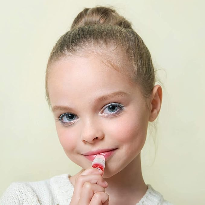 Expressions girl 12pc Roll-On Lip Gloss Set with Carrying Case – Fruity Non-Toxic Glossy Lip Makeup for Kids & Teens | Kid-Friendly Party & Best Friends Gift Set for Girls – So Fun