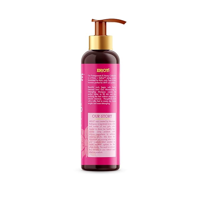 Mielle Organics Pomegranate & Honey Detangling & Moisturizing Shampoo - Curly Hair Shampoo for Women - Enriched with Honey & Babassu Oil to Lift Dirt, Loosen Tangles & Retain Moisture (12 Fl Oz)