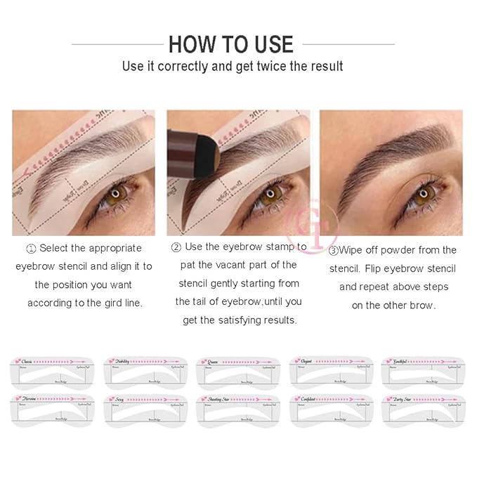 TgoBeauty 10PCS Women Eyebrow Card Reusable High Durability Eyebrow Stencil Grooming Shaper Template Eye Makeup Tools Stickers for Eyebrow PMU (10pcs/set)