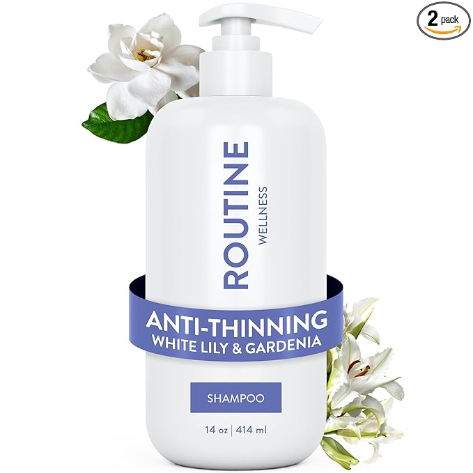 Routine Wellness Anti-Thinning Volumizing Shampoo for Thinning Hair & Hair Loss - Grow Your Confidence with Biotin & DHT Blockers - 14 oz White Lily & Gardenia