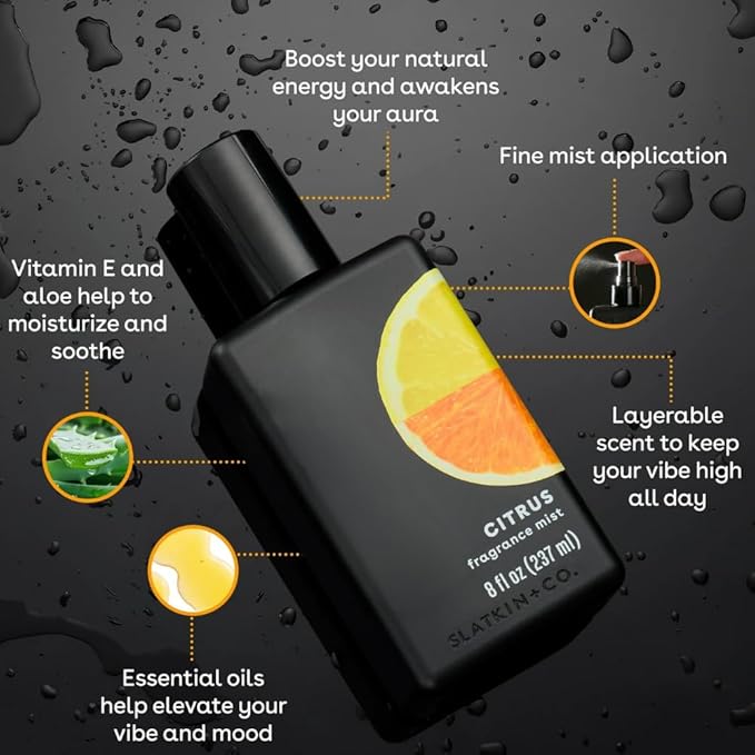 Citrus Fragrance Body Mist for Women & Men, Refreshing Daily Body Spray, Long-Lasting Light Scent, 8 fl oz Bottle – Uplifting & Energizing Mist