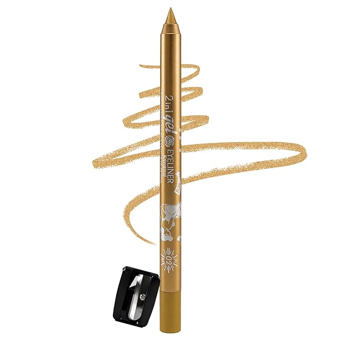 Golden Shimmer Eyeliner Pencil,Smudge-proof Waterproof Long Lasting Plum Eye Liner, High-Pigmented Smooth Creamy Formula for Mature Women, Eyes Makeup Pen Includes Sharpener-#4Golden Shimmer