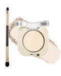 Single Nude Eyeshadow Palette Ivory Matte,Smooth Velvet Pressed Powder Primer Base Eye Shadow,Longwear High Pigment Mini Monochrome Eyeshadow Lightweight Blendable Formula for Women Daily Makeup-09