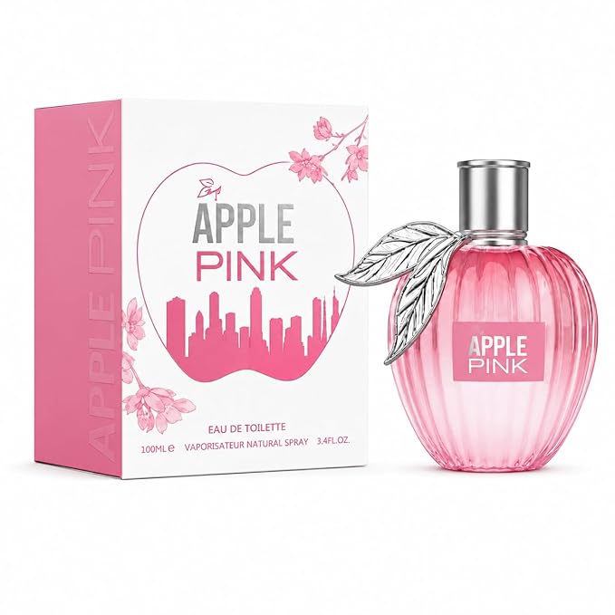Big Apple Pink Eau de Parfum for Women, 100ml / 3.4 fl oz Long-Lasting Perfume Spray, Fresh Fruity Floral Fragrance with Grapefruit, Apricot, Rose, Jasmine & Red Apple, Cruelty Free & Vegan