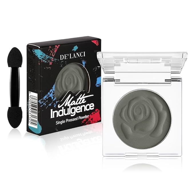 Matte Dark Gray Eyeshadow with Applicator | High Pigment, Long-Lasting, Waterproof | Cool-Toned Gray for Smokey & Natural Looks | Professional, Travel-Friendly, Vegan
