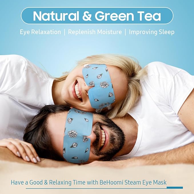 BeHoomi 20 Packs Steam Eye Mask, Heated Eye Mask Warm Compress for Eyes, Disposable Self Heating Steam Mask for Home, Sleep, Spa, Travel Essentials & Relaxation Gifts for Women (Jasmine)