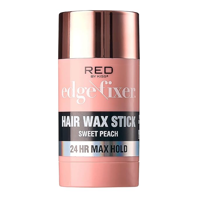 Red by Kiss Hair Wax Stick 24HR Max Hold Edge Fixer Edge Control Pomade Non-Sticky, Non-Oily Flake Free Hair Styling Wax (Sweet Peach)