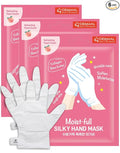 DERMAL Moistfull Silky Hand Mask Gloves 3 Pairs for Dry Hands - Intensive Repairing with Collagen and Shea Butter - Nourishing & Moisturizing Renew Hand Mask - Refreshing Peach Scent