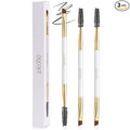 Docolor Eyebrow Brush Duo Eyebrow Spoolie 3Pcs Professional Angled Eye Brow Brush Perfect for Lining and Shaping Brows, Spoolie for Brows or Lashes White