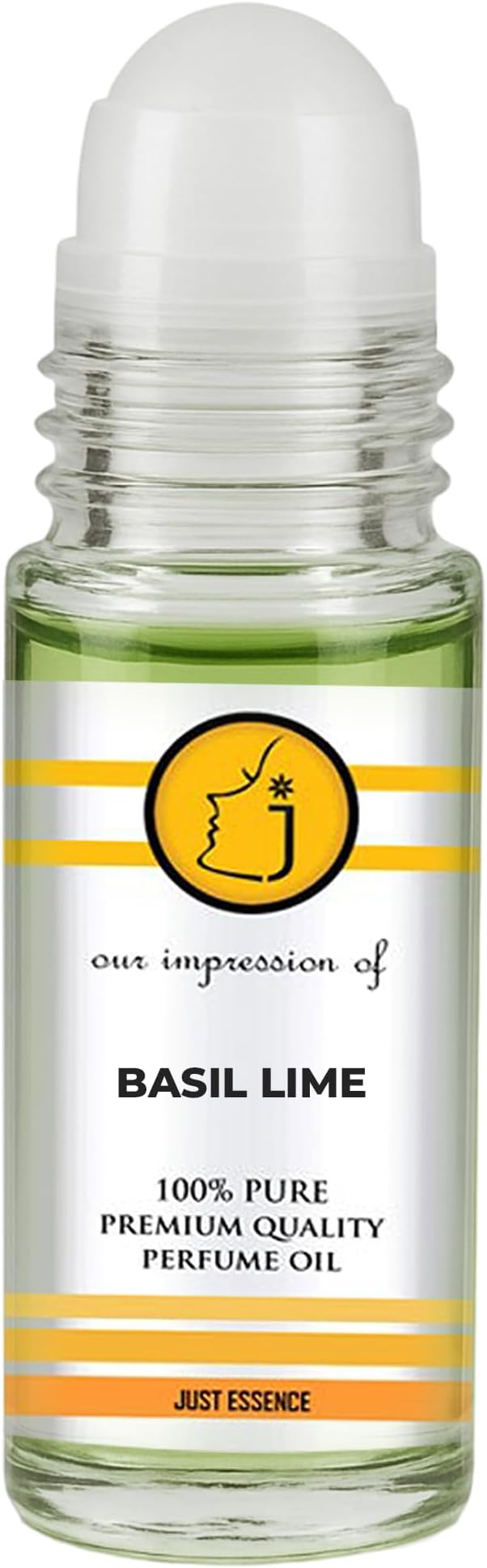 Just Essence Basil Lime Roll On Fregrance Perfume Oil for Perfume Making, Personal Body Oil, Soap, Lotion, Candle Making & Incense | Premium Quality Undiluted & Alcohol Free | 1 Fl Oz