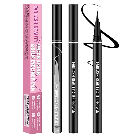 Eyeliner Liquid Eyeliner with Fine Brush for Smooth Application, Waterproof & Smudge-Proof Eye Liner, Long-Lasting Makeup, Highly Pigmented Black Eyeliner Pencil, Cruelty-Free & Vegan, 0.6ml