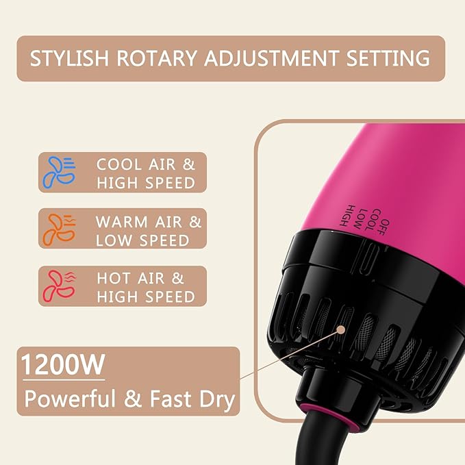 Umeely Hair Dryer Brush Blow Dryer Brush in One, Upgraded 4 in 1 Hair Dryer and Styler Volumizer with Negative Ion Anti-frizz Ceramic Titanium Barrel Hot Air Hair Straightener Brush