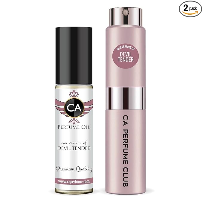 CA Perfume Duo Impression of Devil Tender For Women Perfume Layering Set Long Lasting Travel Size EDP + Body Oil Roll-On Bottle 0.27 Fl Oz+0.33 Fl Oz