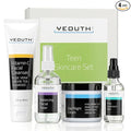 YEOUTH Skin Care Set: Hyaluronic Acid Serum, Vitamin C Cleanser, Toner & Face Cream, Teen Skincare Kit Girls & Boys 4-Piece Beauty Gifts