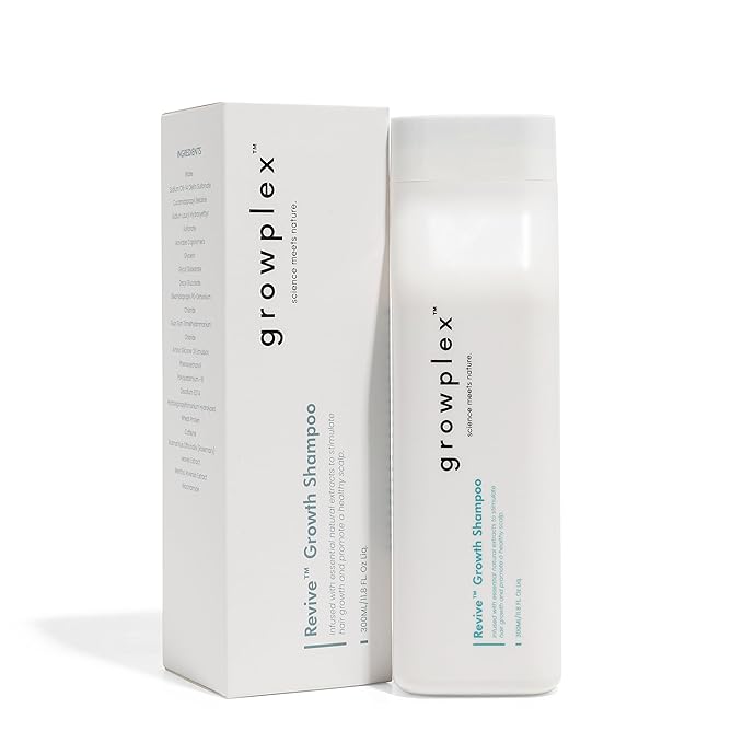 Growplex Revive Hair Strengthening Shampoo – With Biotin, Caffeine, Rosemary & Niacinamide – Supports Thicker, Fuller-Looking Hair – Sulfate-Free – 250ml