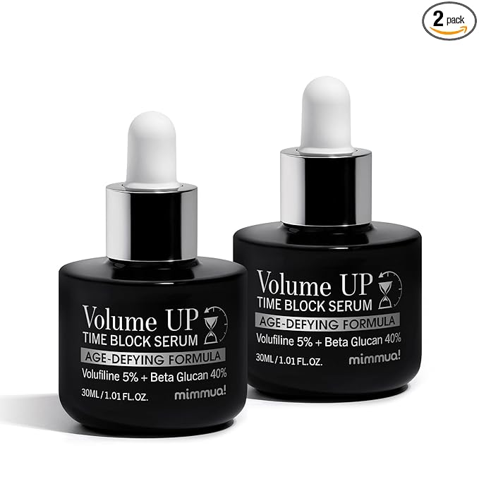 Volume UP Time Block Serum | Volufiline Serum for Skin Volume | 5% Volufiline + 40% Beta Glucan | Botox in a Bottle | Plumps Skin by Stimulating Fat Cells | Anti-Aging Topical Filler | 30ml / 2pcs