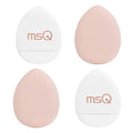MSQ Mini Powder Puff 4PCS Finger Puff Drop-Shaped Mini Makeup Puff Mini Makeup Sponges for Foundation Concealer Reusable Loose Powder Puffs for Women&Girls
