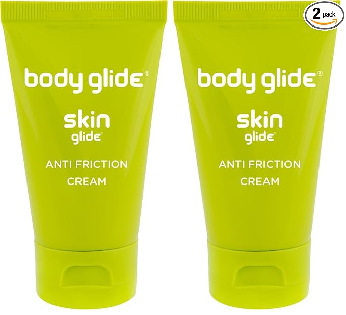BodyGlide Skin Glide Anti Friction,Anti Chafing Cream helps prevent rubbing leading to chafing,blisters&irritation |-Anti chafe for thighs,feet,groin,butt,nipples,neck,waist&more | 1.6oz,(Pack of 2)