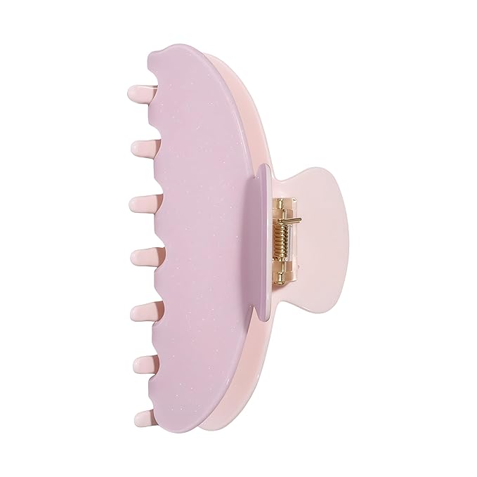 Durable Acetate Hair Clips - 4-Inch Sequin Powder Claw Clips for Fine and Thick Hair (Sequin powder)
