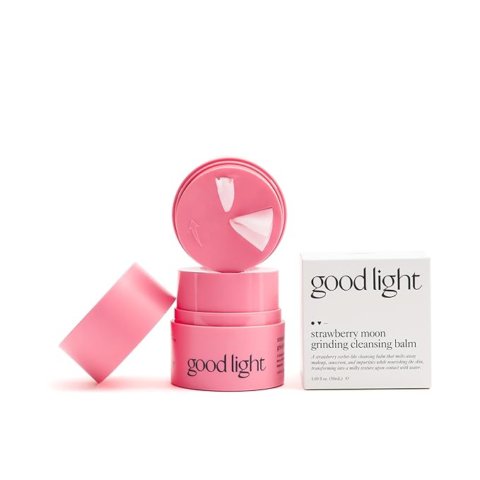 good light Strawberry Moon Grinding Cleansing Balm. Nourishing Makeup Remover & Face Cleanser to Melt SPF & Everyday Grime. Gentle Korean Skin Care. Sensitive Skin Safe KBeauty Cleanser. 1.69 Fl Oz.