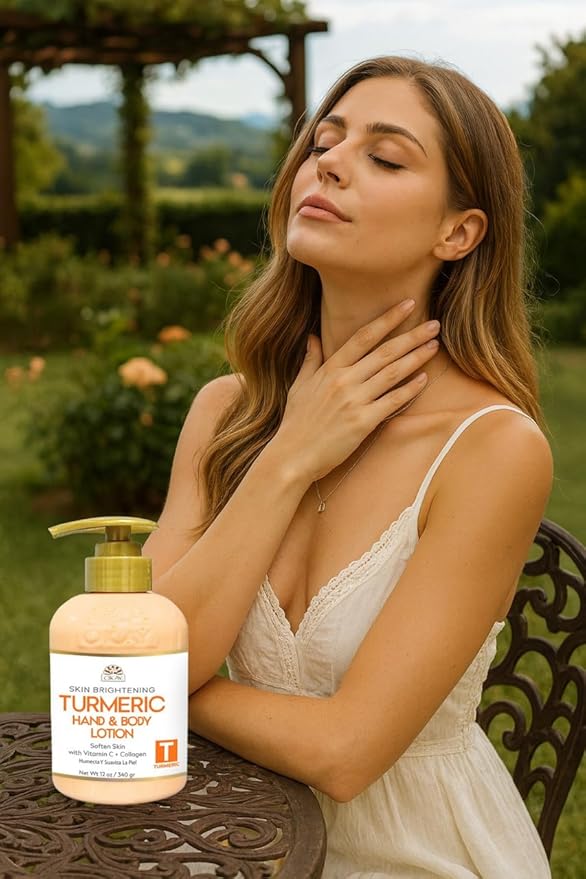 OKAY Turmeric Skin Brightening Body Lotion 12oz – Dark Spot Corrector with Vitamin C & Collagen, Hydrating Moisturizer for Even Skin Tone, Paraben Sulfate Free for All Skin Types
