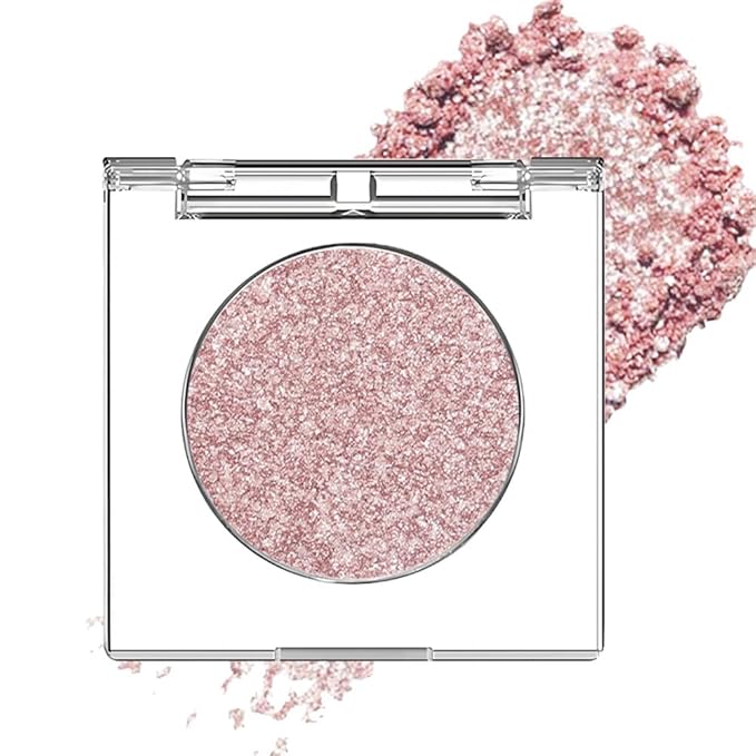 CAKAILA Pink Rose Gold Monochrome Shimmer Eyeshadow Palette Makeup,Long Lasting Naturing-Looking Lightweight Glitter Single Eyeshadow,Neutral Powde Eye Shadow for Older Women