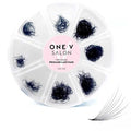 One V Salon Pro 8D Camellia Promade Loose Fans, 500 Premade Layered Volume Lash Fans | D Curl | 0.07 mm | 11-13-15 mm Mixed in Each Fan | Thin Base, Hand-Crafted Eyelash Extensions (8D-D-Curl)