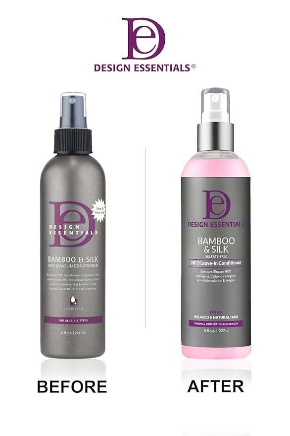 Design Essentials Bamboo & Silk HCO Leave-In Conditioner, Thermal Protection for Natural and Relaxed Hair, Softens & Detangles, 8 Oz, Pack of 1