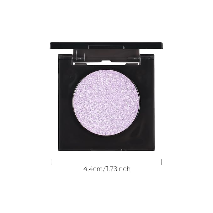 KYDA Glitter Eyeshadow Single, Sparkling Cool Light Purple Eyeshadow, Lasting Shimmer Pearl Eyes Shadow, Soft Blendable Formula, High Pigment Eyes Glitter Makeup, Wet Look Effect, Purple Fireworks