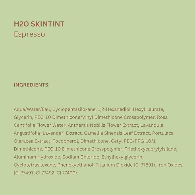 Pixi H2O SkinTint | Tinted Face Gel Moisturizer | Lightweight Hydrating Coverage with Hyaluronic Acid | Evens Skin Tone & Reduces Redness | Oil-Free Dewy Finish | Espresso | 1.2 fl oz