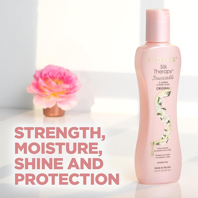 BioSilk Irresistible Leave-In Treatment, Weightless Moisture & Repair for All Hair Types, Jasmine & Honey Scent, Sulfate-Free, Paraben-Free, Cruelty-Free, 5.64 Oz