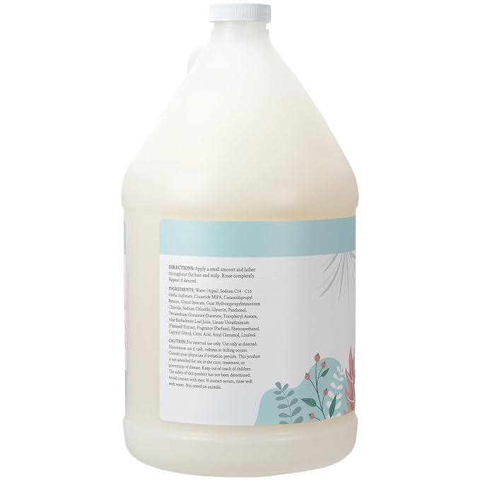 Ginger Lily Farms Botanicals Moisturizing Shampoo for All Hair Types, 100% Vegan & Cruelty-Free, Cucumber Mint Bliss Scent, 1 Gallon (128 fl oz) Refill