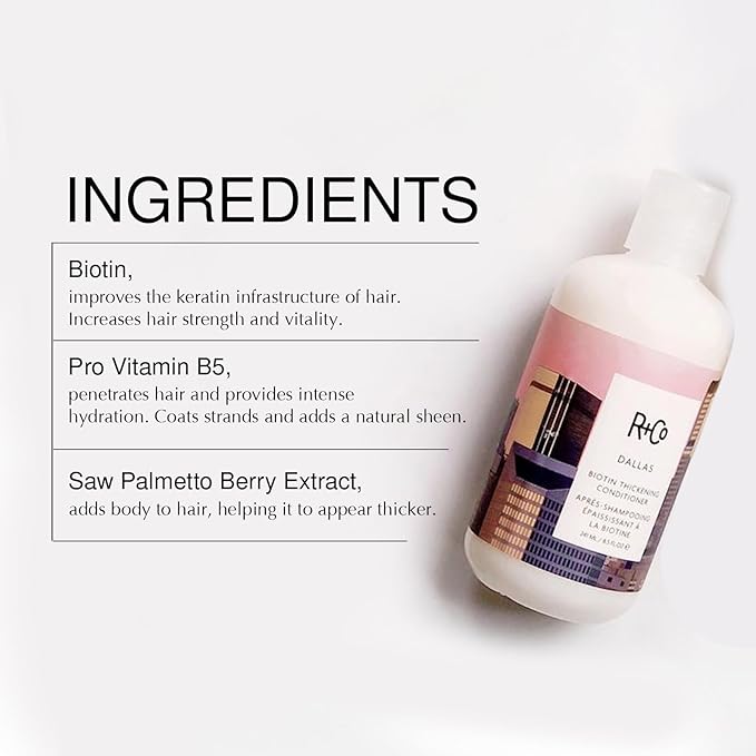 R+Co Dallas Biotin Thickening Shampoo and Conditioner Liter Set– Volumizing Formula for Fine, Thin Hair – Adds Strength, Body & Fullness – Sulfate-Free, Vegan & Cruelty-Free – 33.8oz (Pack of 2)