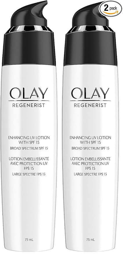 Olay Regenerist Regenerating Face Lotion with Sunscreen SPF 15 Broad Spectrum,No Scent,2.5 fl oz,(Pack of 2)