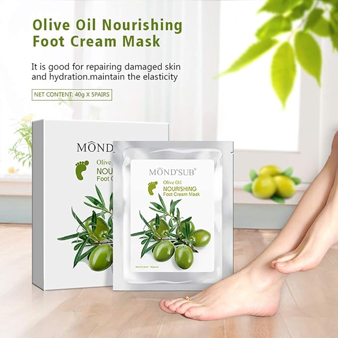 [5 Value Pairs] MOND'SUB Moisturizing Foot Mask Olive Oil