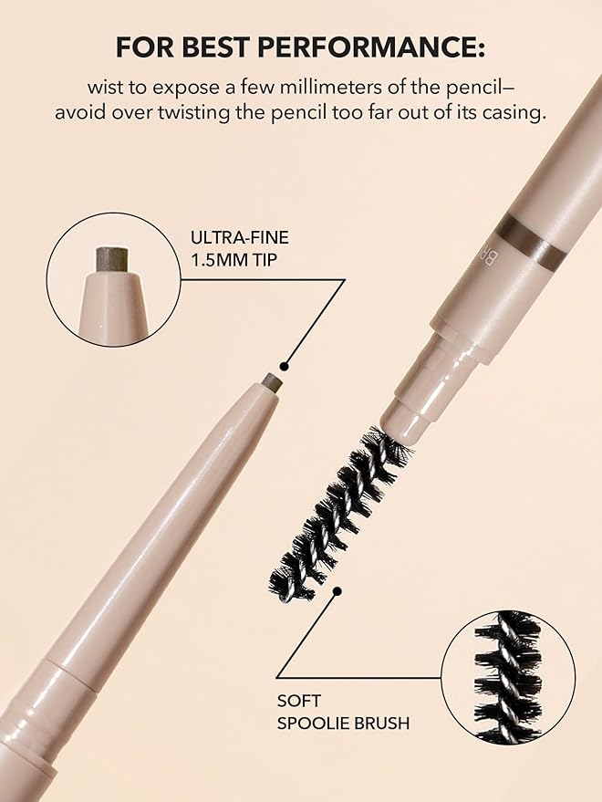 SHEGLAM Insta-Fill Eyebrow Pencil Long Lasting Non-Sticky Sweatproof Matte Eye Brow Pen Makeup - Gray