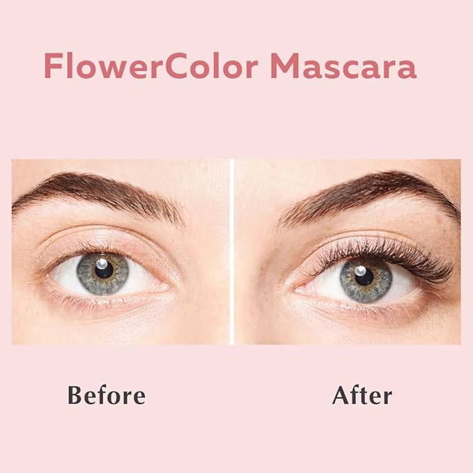 Ecco Bella Natural Vegan Mascara | Pure Formula for Soft, Natural Looking Lashes, Perfect for Sensitive Eyes | Made in USA | Brown, 0.38 oz.